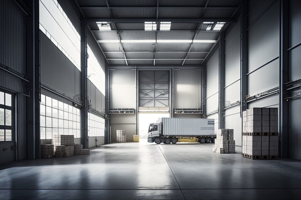 Warehouse and van Warehouse and van
